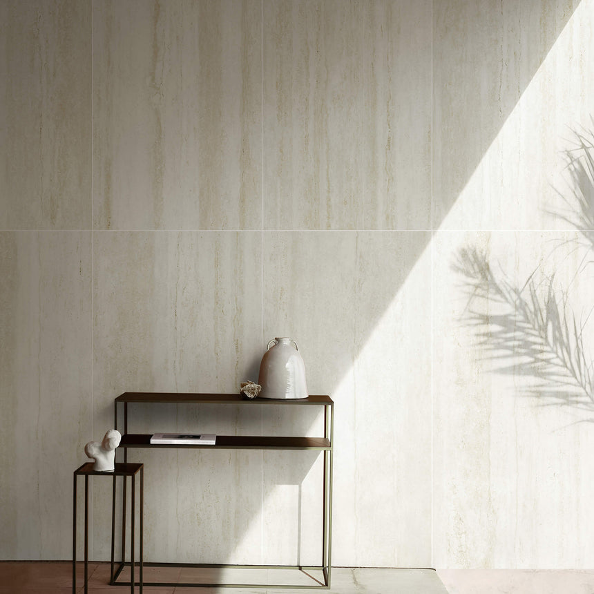 Travertine Vein Cut 1200x600 Matt Beige Stone Look Tiles Tilemall