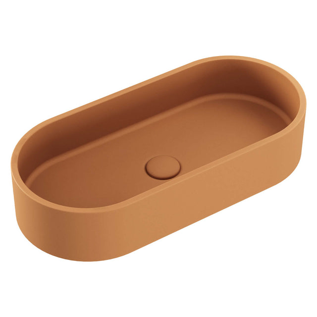 Fienza Jada Concrete Pill Basin Above Counter 600x280x120mm Tuscan Bathroom Basin Fienza Default Title