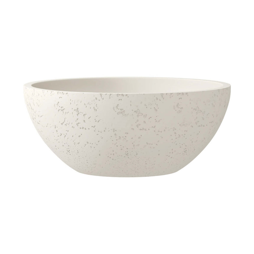 Fienza Alba Concrete Round Bowl Basin 362x145mm Warm White Bathroom Basin Fienza