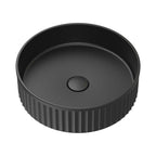 Fienza Minka Fluted Round Solid Surface Basin 400x120mm Matte Black