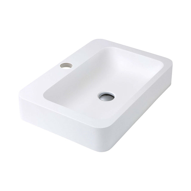 Fienza Rondo Cast Stone Basin 600x415x105mm Matte White Bathroom Basin Fienza Default Title