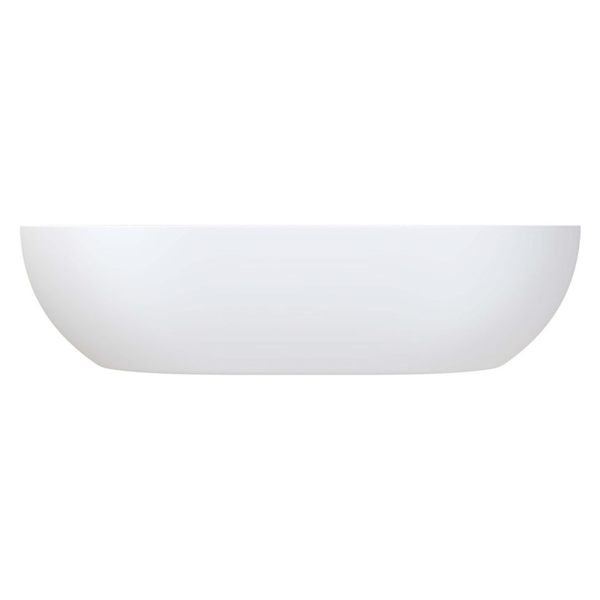 Fienza Nero Above Counter Cast Stone Basin 580x380x145mm Matte White Bathroom Basin Fienza