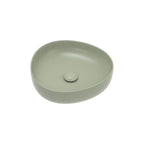 Fienza Pebble Small Slim Edge Basin Ceramic 400x395x100mm Above Counter Matte Olive