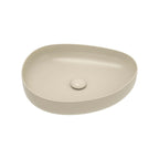 Fienza Pebble Medium Slim Edge Basin Ceramic 500x400x100mm Above Counter Matte Khaki