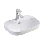 Fienza Parisa Semi Inset Basin 515x370x190mm Gloss White with 1 tap hole