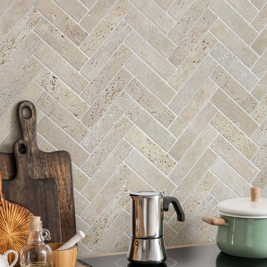 Apollo 100x100 Tumbled Beige Travertine