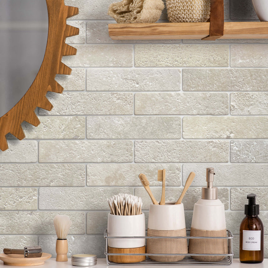 Apollo 50x200 Tumbled Beige Travertine Subway Tilemall