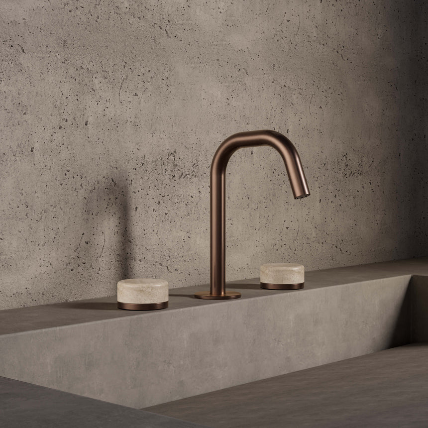 Nero Serenity Basin Edge Spout Brushed Bronze Bath Spout Nero