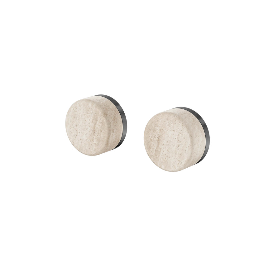Nero Serenity Wall Top Assembly With Rome Travertine Handle Gun Metal Tapware Nero Default Title