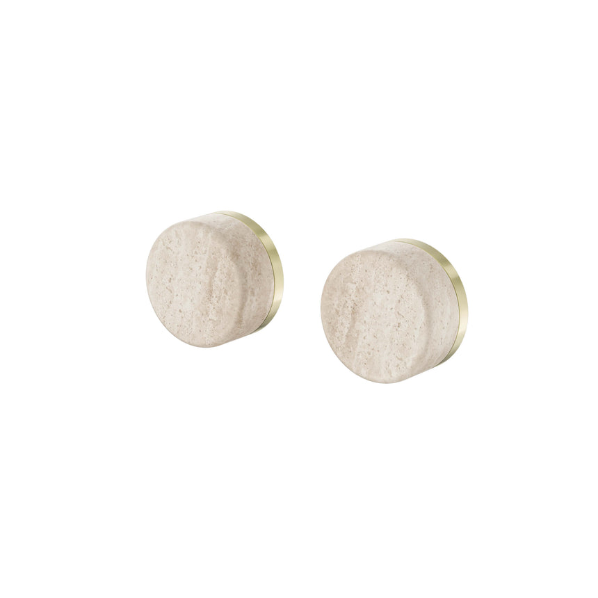 Nero Serenity Wall Top Assembly With Rome Travertine Handle Brushed Gold Tapware Nero Default Title