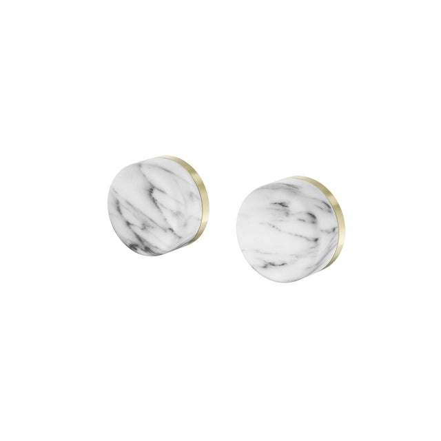Nero Serenity Wall Top Assembly With Arabescato Corchia Handle Brushed Gold Tapware Nero Default Title