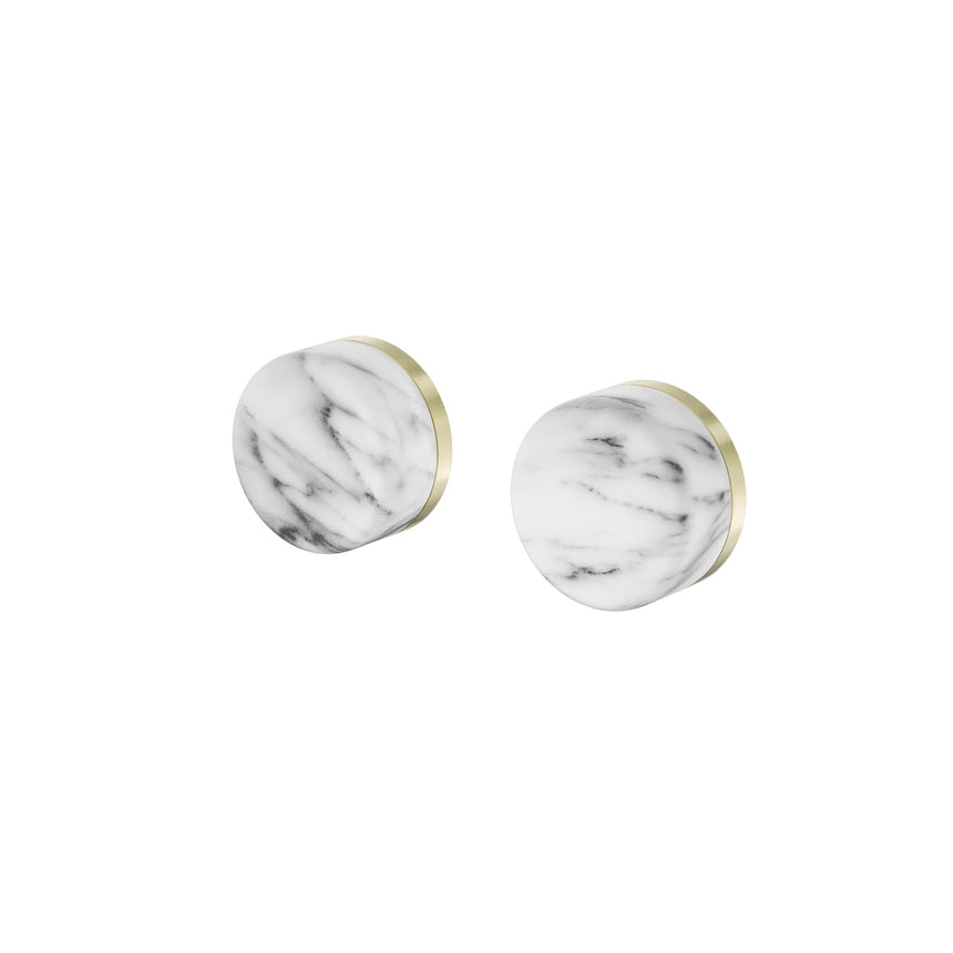 Nero Serenity Wall Top Assembly With Arabescato Corchia Handle Brushed Gold Tapware Nero Default Title