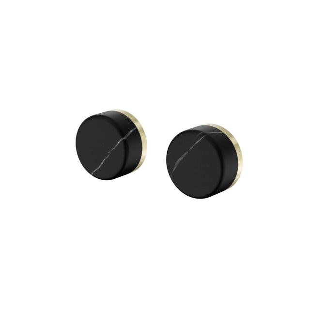 Nero Serenity Wall Top Assembly With Marquina Black Handle Brushed Gold Tapware Nero Default Title