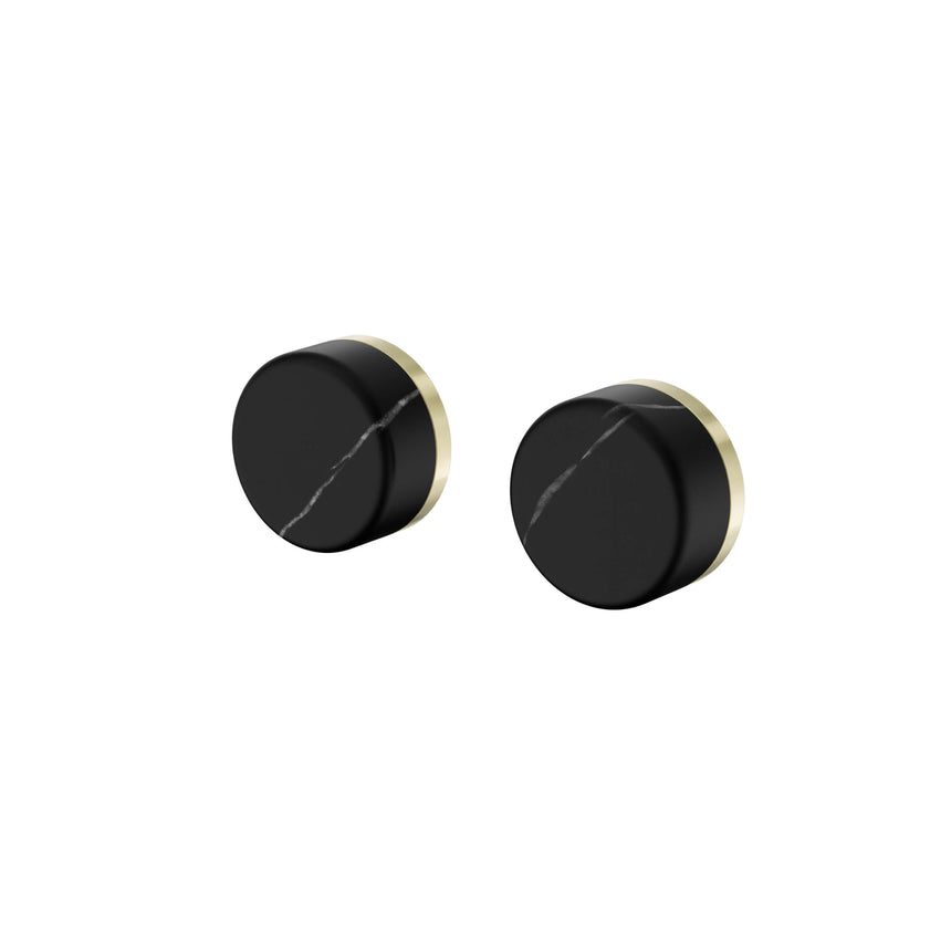 Nero Serenity Wall Top Assembly With Marquina Black Handle Brushed Gold Tapware Nero Default Title