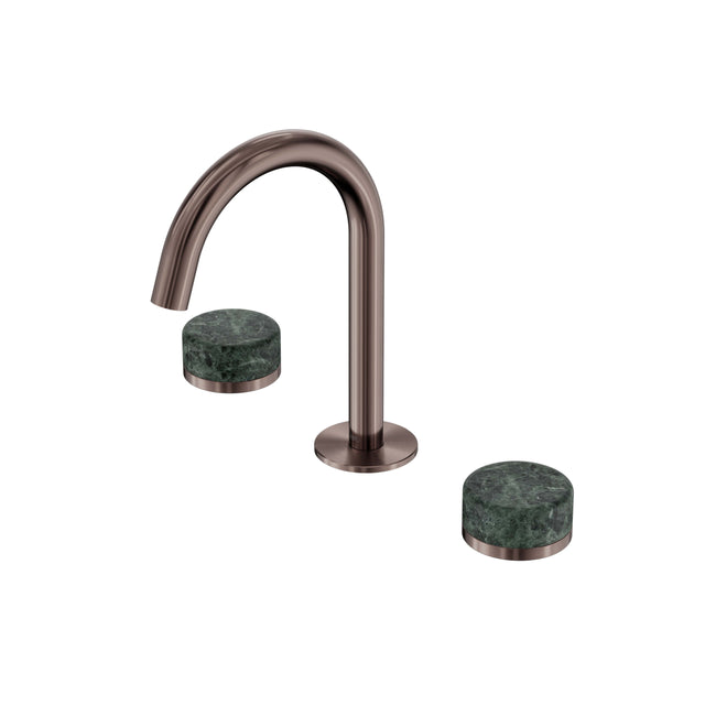 Nero Serenity Basin Set Arc Spout With Verde Alpi Handle Brushed Bronze Tapware Nero Default Title