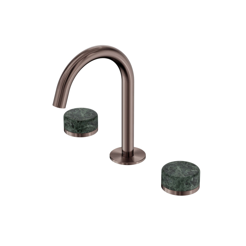 Nero Serenity Basin Set Arc Spout With Verde Alpi Handle Brushed Bronze Tapware Nero Default Title
