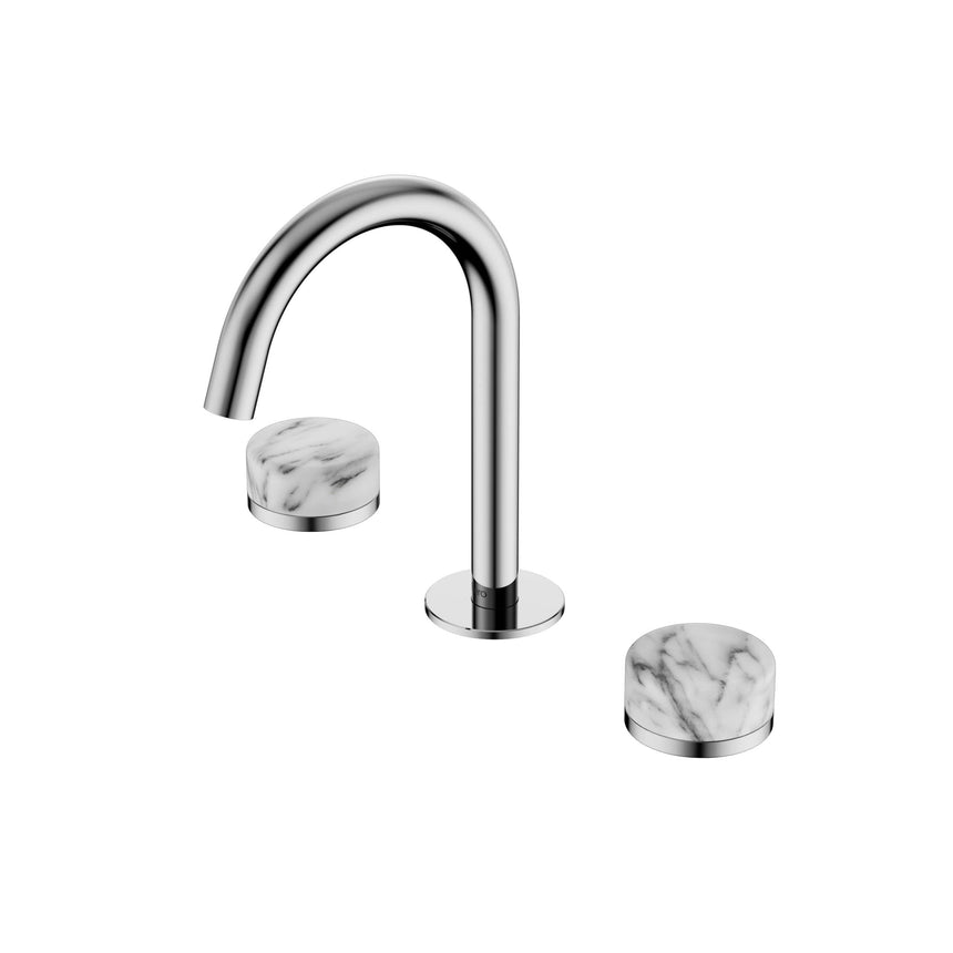 Nero Serenity Basin Set Arc Spout With Arabescato Corchia Handle Chrome Tapware Nero Default Title
