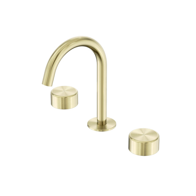 Nero Serenity Basin Set Arc Spout With Metal Handle Brushed Gold Tapware Nero Default Title