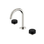 Nero Serenity Basin Set Arc Spout With Marquina Black Handle Brushed Nickel