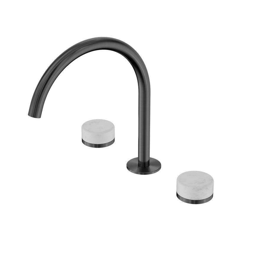 Nero Serenity Bath/Kitchen Set Arc Spout With Carrara Handle Gun Metal Tapware Nero Default Title