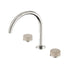 Nero Serenity Bath/Kitchen Set Arc Spout With Rome Travertine Handle Brushed Nickel