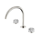 Nero Serenity Bath/Kitchen Set Arc Spout With Arabescato Corchia Handle Brushed Nickel