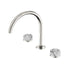 Nero Serenity Bath/Kitchen Set Arc Spout With Arabescato Corchia Handle Brushed Nickel