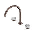 Nero Serenity Bath/Kitchen Set Arc Spout With Arabescato Corchia Handle Brushed Bronze