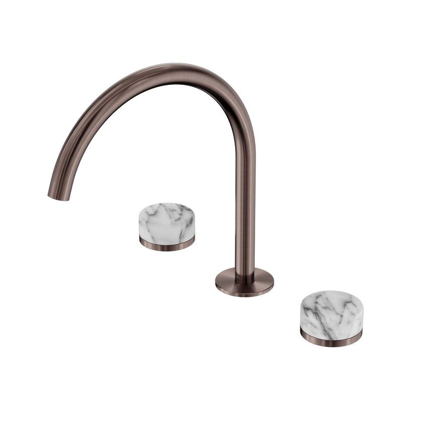 Nero Serenity Bath/Kitchen Set Arc Spout With Arabescato Corchia Handle Brushed Bronze Tapware Nero Default Title