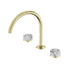 Nero Serenity Bath/Kitchen Set Arc Spout With Arabescato Corchia Handle Brushed Gold