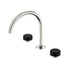 Nero Serenity Bath/Kitchen Set Arc Spout With Marquina Black Handle Brushed Nickel