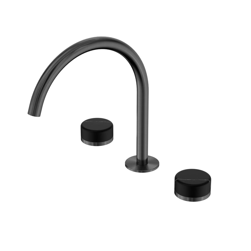 Nero Serenity Bath/Kitchen Set Arc Spout With Marquina Black Handle Gun Metal Tapware Nero Default Title