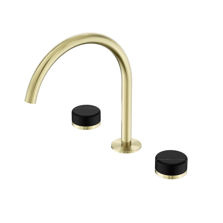 Nero Serenity Bath/Kitchen Set Arc Spout With Marquina Black Handle Brushed Gold Tapware Nero Default Title