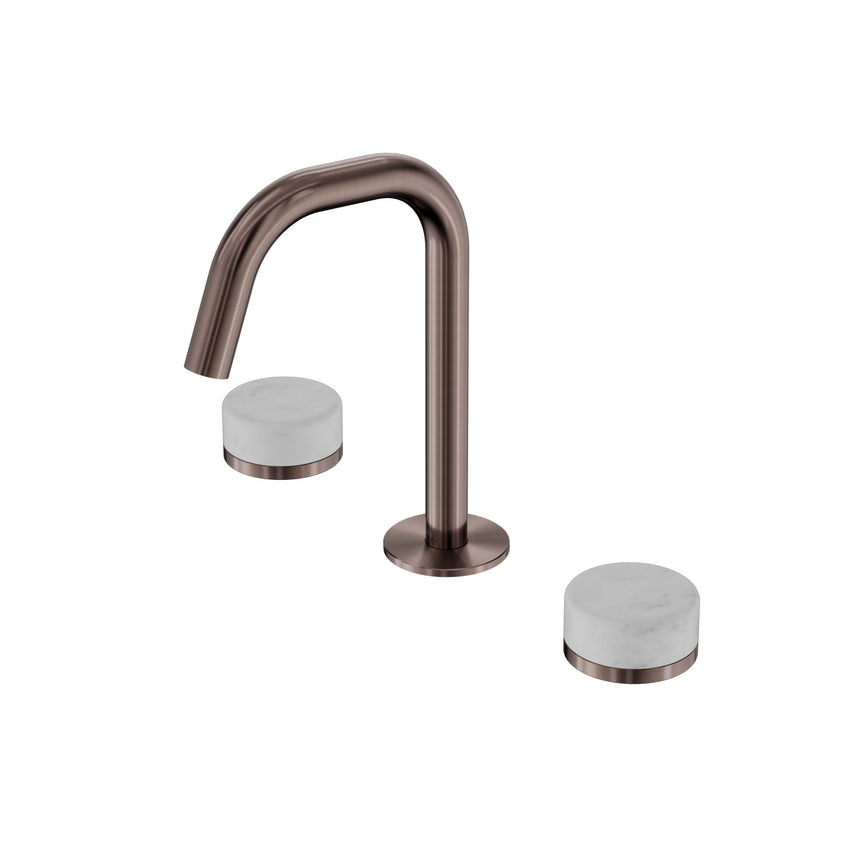 Nero Serenity Basin Set Edge Spout With Carrara Handle Brushed Bronze Tapware Nero Default Title