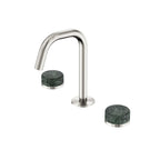 Nero Serenity Basin Set Edge Spout With Verde Alpi Handle Brushed Nickel