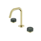 Nero Serenity Basin Set Edge Spout With Verde Alpi Handle Brushed Gold