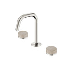 Nero Serenity Basin Set Edge Spout With Rome Travertine Handle Brushed Nickel