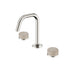 Nero Serenity Basin Set Edge Spout With Rome Travertine Handle Brushed Nickel