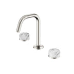 Nero Serenity Basin Set Edge Spout With Arabescato Corchia Handle Brushed Nickel
