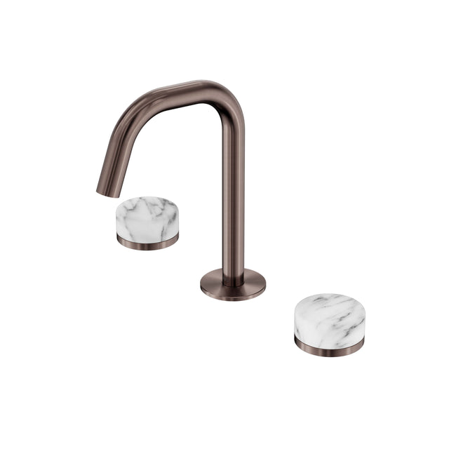 Nero Serenity Basin Set Edge Spout With Arabescato Corchia Handle Brushed Bronze Tapware Nero Default Title