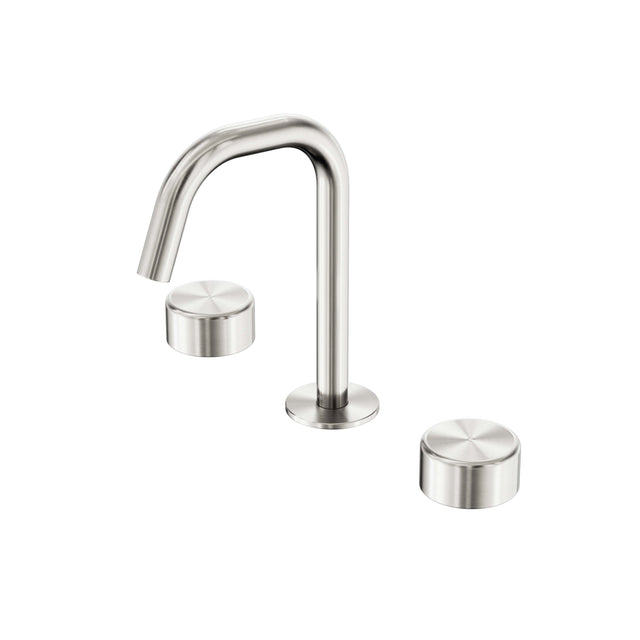 Nero Serenity Basin Set Edge Spout With Metal Handle Brushed Nickel Tapware Nero Default Title