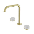 Nero Serenity Bath/Kitchen Set Edge Spout With Carrara Handle Brushed Gold