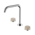Nero Serenity Bath/Kitchen Set Edge Spout With Rome Travertine Handle Chrome