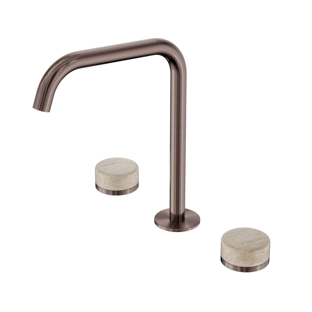 Nero Serenity Bath/Kitchen Set Edge Spout With Rome Travertine Handle Brushed Bronze Tapware Nero Default Title