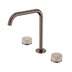 Nero Serenity Bath/Kitchen Set Edge Spout With Rome Travertine Handle Brushed Bronze