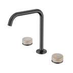 Nero Serenity Bath/Kitchen Set Edge Spout With Rome Travertine Handle Gun Metal