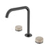 Nero Serenity Bath/Kitchen Set Edge Spout With Rome Travertine Handle Gun Metal