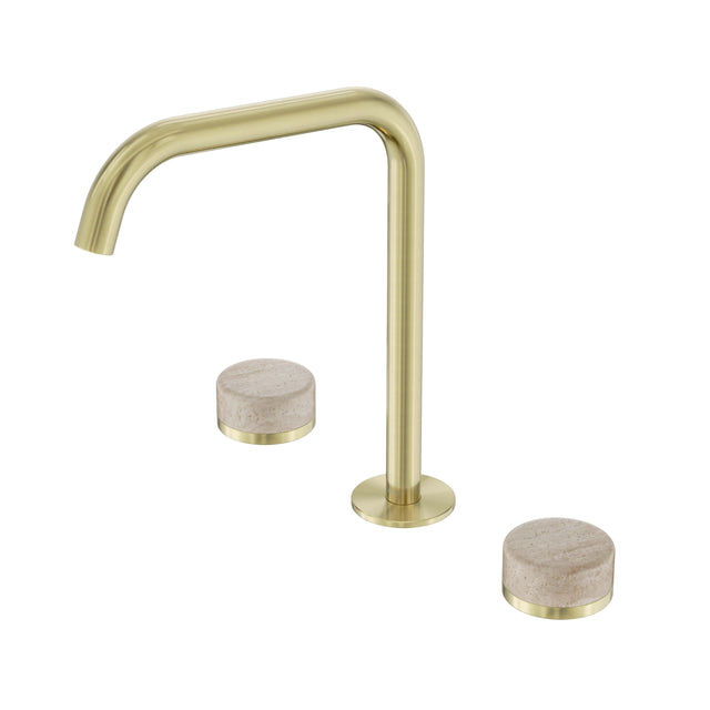 Nero Serenity Bath/Kitchen Set Edge Spout With Rome Travertine Handle Brushed Gold Tapware Nero Default Title