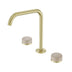 Nero Serenity Bath/Kitchen Set Edge Spout With Rome Travertine Handle Brushed Gold