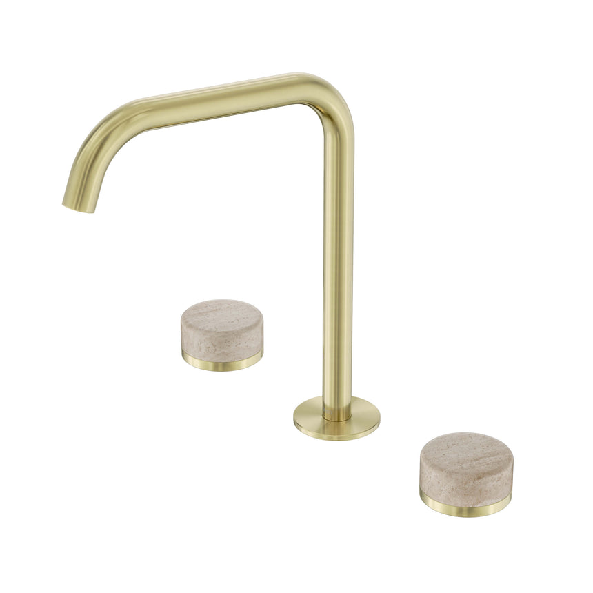 Nero Serenity Bath/Kitchen Set Edge Spout With Rome Travertine Handle Brushed Gold Tapware Nero Default Title